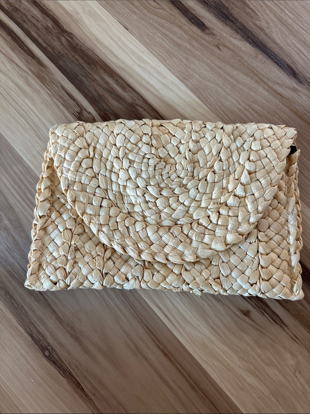 Handwoven Straw Clutch - Natural Beige from amazon